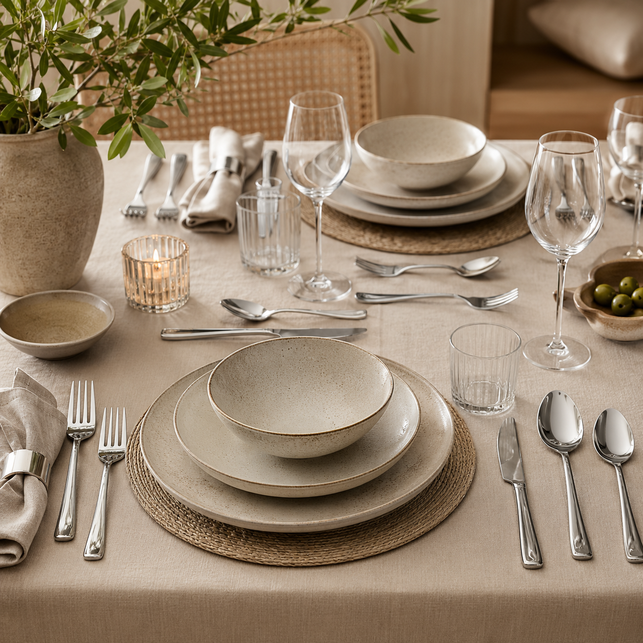 Silver Cutlery Set - 56pc