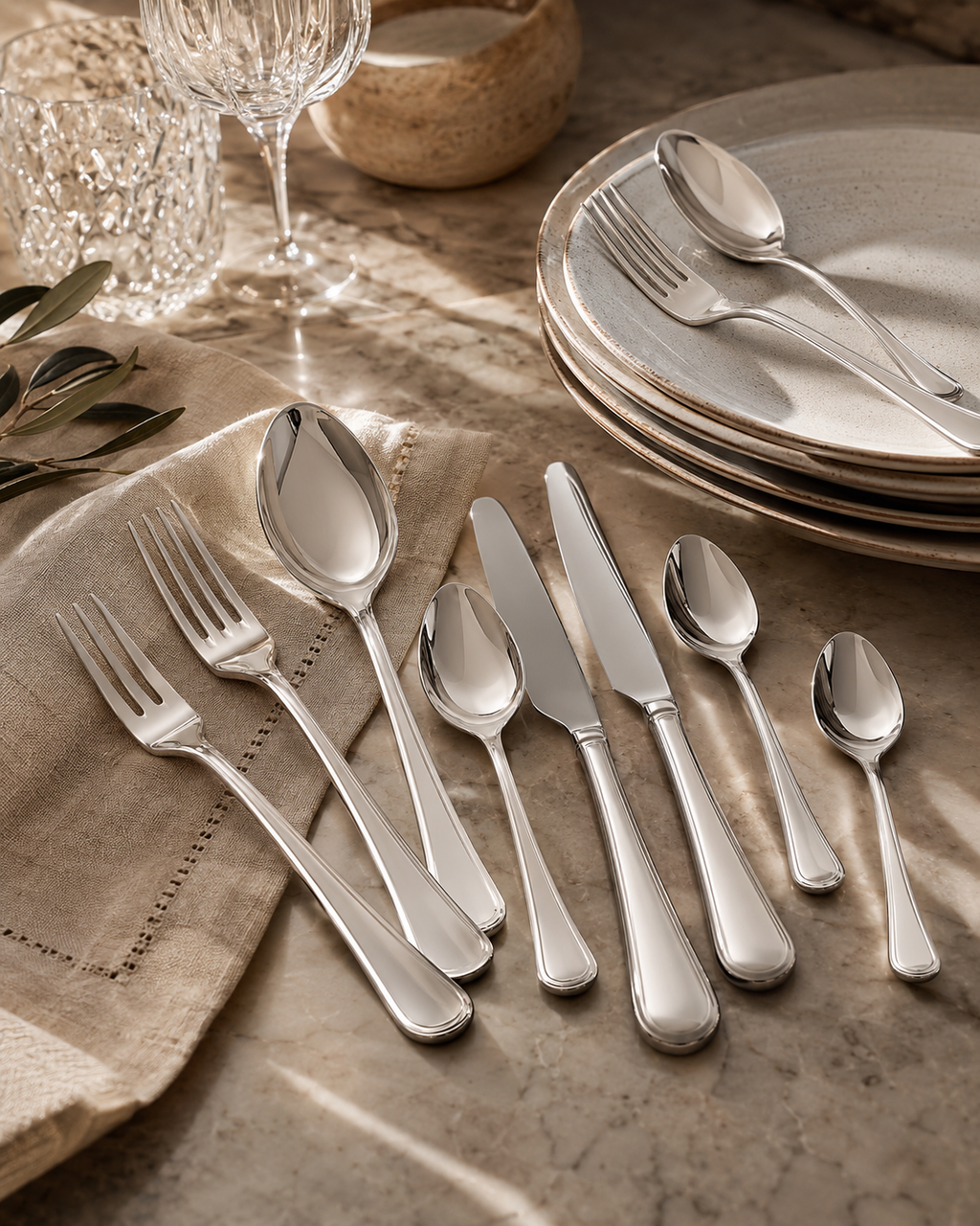 Silver Cutlery Set - 56pc