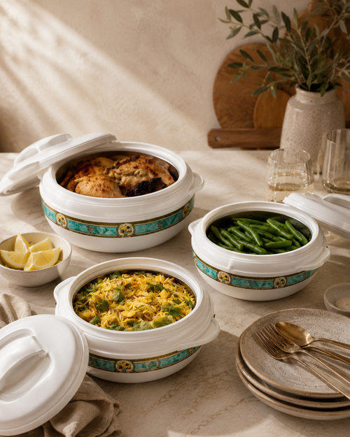 Karishma 3pc Insulated Food Warmer Set - 1.2L, 1.6L & 2.5L